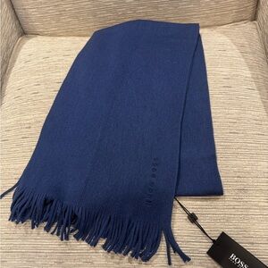 Hugo Boss Navy Knit Scarf